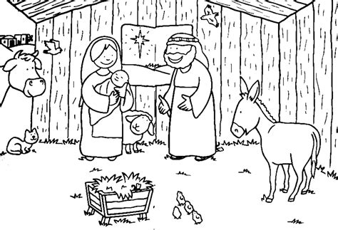 De heilige familie ontvangt het bezoek van de weinig herders en een lam kleuring en printen pagina. Kerstverhaal kleurplaten :: Kleurplatenpagina.nl ...