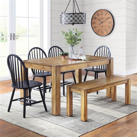 Dining set of 2 dining kitchen side warm chairs with padded seat classic style solid wood, dark walnut finish. Better Homes and Gardens Autumn Lane Windsor Solid Wood ...