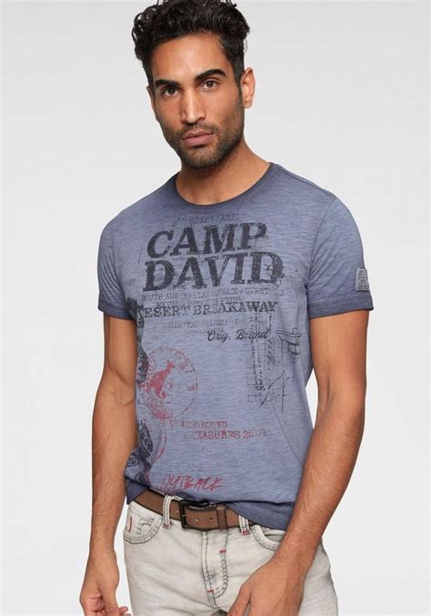 Camp david is a screen print & embroidery company specialized in custom decorated apparel. CAMP DAVID T-Shirt mit Badge auf dem rechten Arm | OTTO