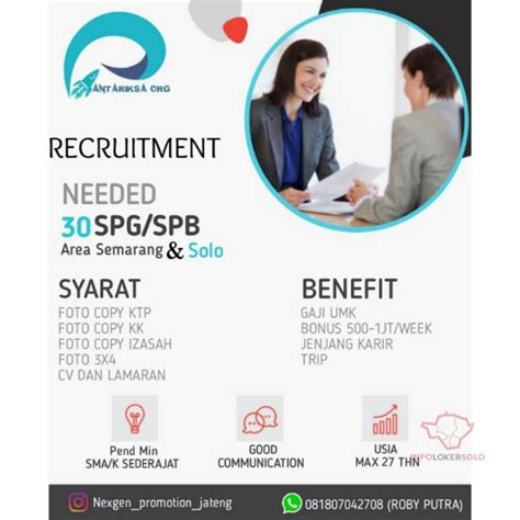 Loker bumn | pt pos indonesia (persero) merupakan sebuah badan usaha milik negara (bumn) indonesia yang bergerak di bidang layanan pos. Lowongan Kerja SPG PT Nextgen Promotion - INFO LOKER SOLO