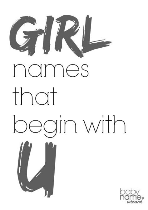 It means 'forest.' long last names that start with. Girl names starting with U that includes meanings, origins ...