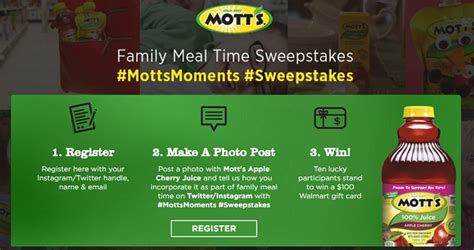 This card is issued by green dot bank, members fdic, pursuant to a license from visa u.s.a. Enter to Win a $100 Walmart Gift Card With Mott's® Apple ...