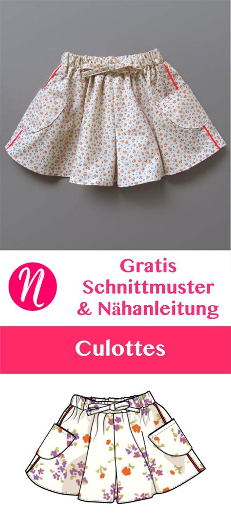 So kannst du dir unverzüglich dein freebook nähen. Culottes für alle Größen - Damen und Mädchen - Tutorial | Hosenrock, Schnittmuster für ...