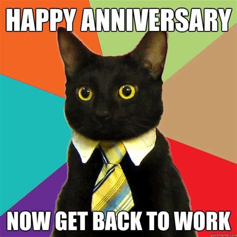 Work anniversary funny wishes : 20 Memorable and Funny Anniversary Memes | SayingImages.com