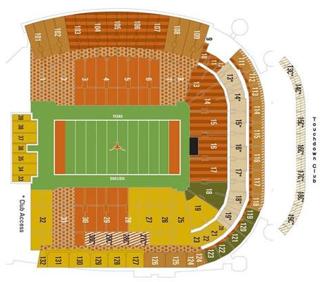 Seating chart with row numbers. DKR Seating Help : LonghornNation