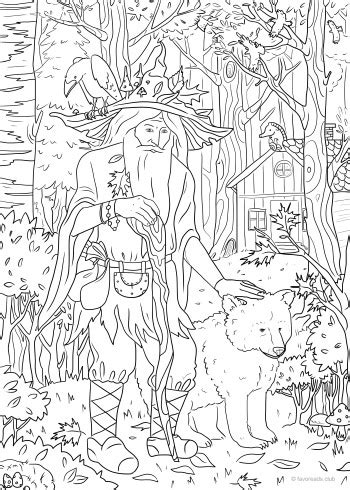 Get whimsical with our fairy forest coloring sheets and show your child. Forest Spirit | Witch coloring pages, Coloring book pages ...