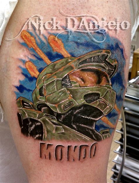 Shop 4,000+ artist designs or create your own. Master Chief Halo Tattoo by NickDAngeloTattoos on DeviantArt