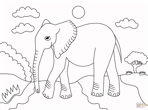 Download Elephant coloring page | Free Printable Coloring Pages