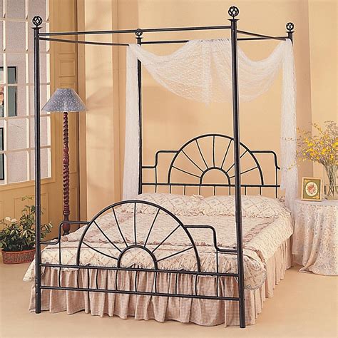 Sheer curtains at the sides of the canopy posts allow light and air to easily pass through so you don't feel claustrophobic when you're lying in bed. Enjoy the Romantic Bedroom with an Iron Canopy Bed Frame ...