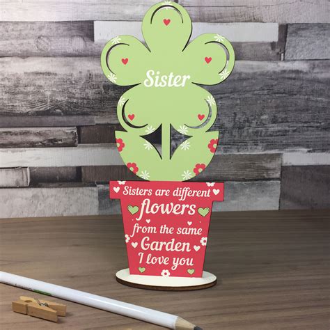 Check spelling or type a new query. Novelty Sister Gifts Wooden Flower Birthday Gift For ...