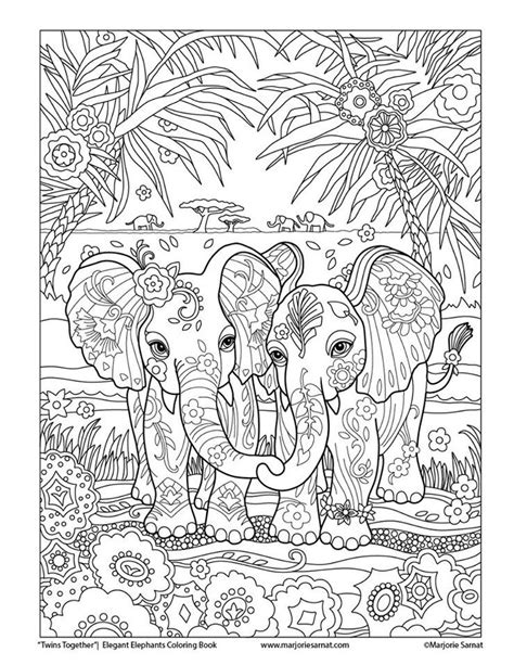 Huge elephant and beautiful designs and complex illustrated border. Pin on Adult Coloring