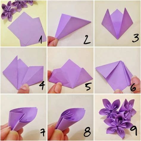 Цветочки в технике оригами