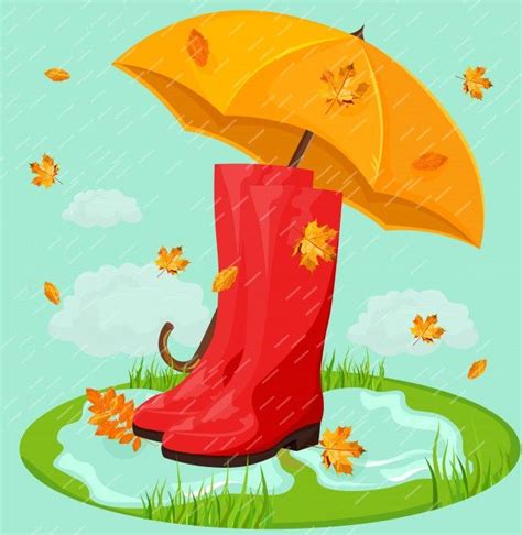 Bottes Rouges Sous La Pluie Et Un Parapluie | Sous la ...