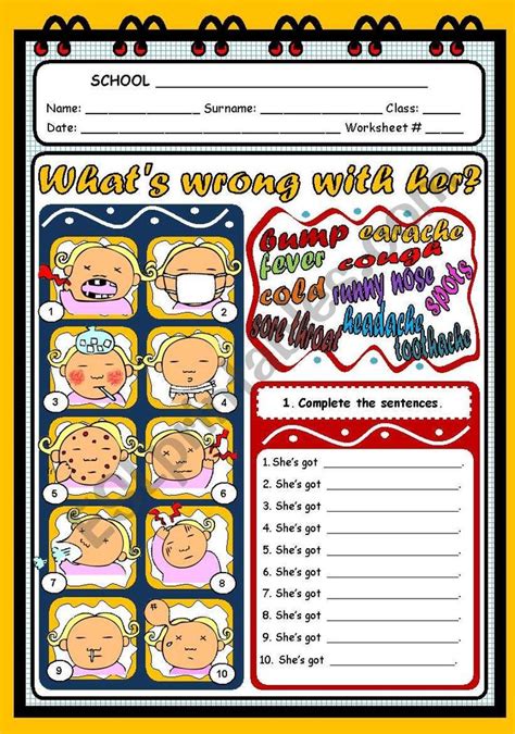 Magic vocabulary english vocabulary games and worksheets generator. WHAT´S WRONG WITH HER? - ILLNESSES - ESL worksheet by ...