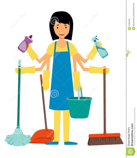 Najnowsze top tygodnia top miesiąca najpopularniejsze najwyżej oceniane najdłuższe najkrótsze. Housewife And Cleaning Tools Stock Vector - Image: 61802265