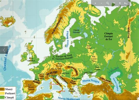 Numele râului marcat, pe hartă, cu numărul 1. lectii de geografie: Relieful Europei