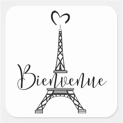 "Bienvenue" (welcome in French) Square Sticker | Zazzle.com