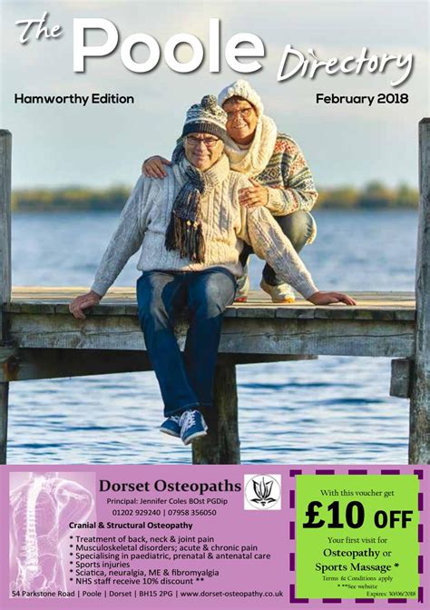 Our osteopathic practice provides effective osteopathy for all ages. The Poole Directory - February 2018 by Dorset Publications ...