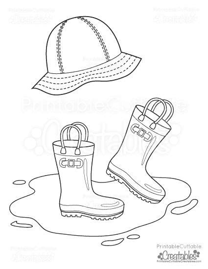 ← autumn tree coloring pages printable. Rainboots & Rain Hat Free Printable Coloring Page | Free ...