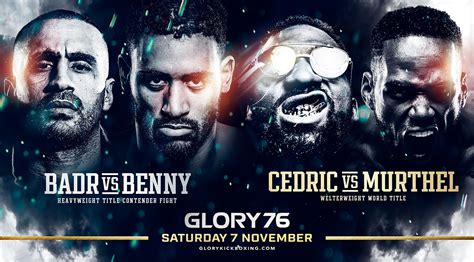 Use promo code glory20 for 20% off and free shipping at manscaped.com follow glory website: GLORY 76 aangekondigd met Badr vs Benny en Doumbé vs ...