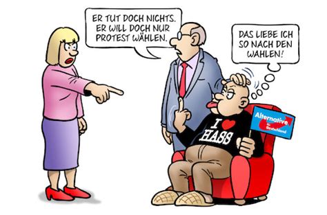 Dankeschön an alle freunde und unterstützer der afd! AfD-Protestwähler By Harm Bengen | Politics Cartoon | TOONPOOL