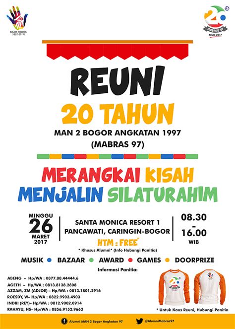 Konveksi seragam kaos olahraga sekolah 0813 4464 9224. Sribu: Desain Poster - Desain Poster Reuni MABRAS 97