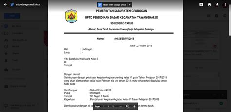 Demikian surat ini kami sampaikan, atas perhatian dan pastisipasinya kami ucapkan terima kasih. Contoh Surat Undangan Rapat Wali/Orang Tua Murid TK SD SMP ...