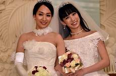 japanese lesbians wedding lesbian marriage couple sex japan married hot same interracial tokyo sexy brides asian first kinky akane sugimori