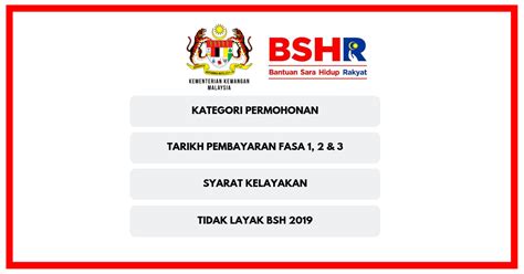 Informasi ini kami ambil dari sumber rasmi kerajaan malaysia untuk fasa 1, 2 dan 3. BSH Fasa 2 Diawalkan Bayaran Bulan Mac, Siap Tambah RM150 ...