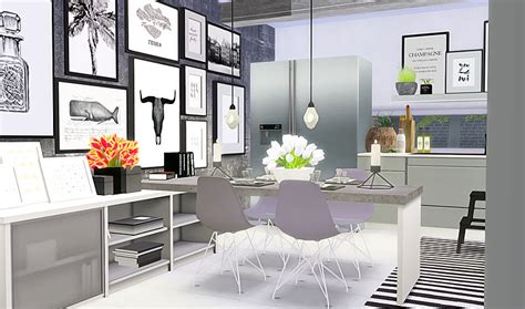 The sims, the sims 4, ts4, interior design. Sims 4 CC — Swedish modern kitchen