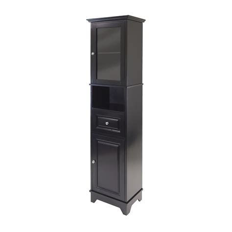 They also look amazing in any room and you can easily see where all your items are in a book case. Winsome Alps Tall Cabinet with Glass Door and Drawer by OJ ...
