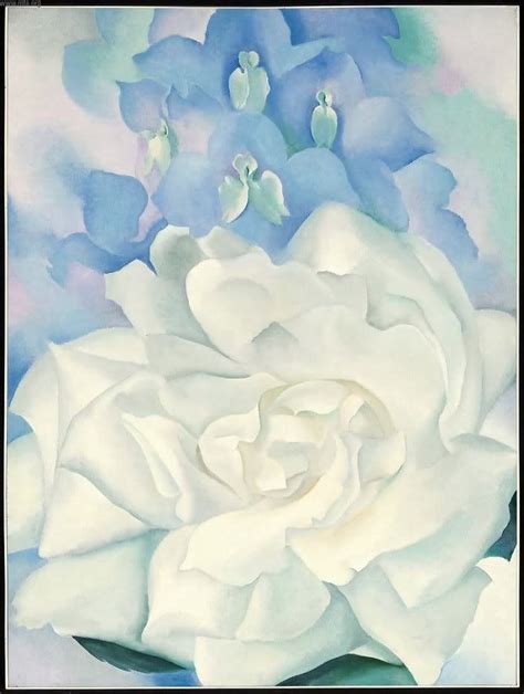 She painted white rose with larkspur no. Georgia O'Keefe - 1927 White Rose with Larkspur | Georgia ...