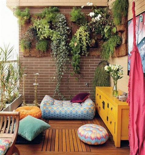 Wooden textured balcony tiles provide a neutral backdrop for furniture and other embellishments. Balcony Wall Designs | 7 Balcony Interior Pictures for ...