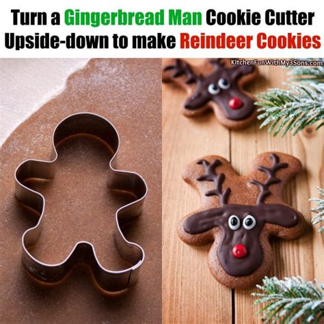 They were so super delicious. Upsidedown Gingerbread Man Made Into Reindeers / Love The ...