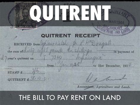 Land and property owners must known state due dates and assessment rates and act of their own volition in paying the tax. Quit Rent Example