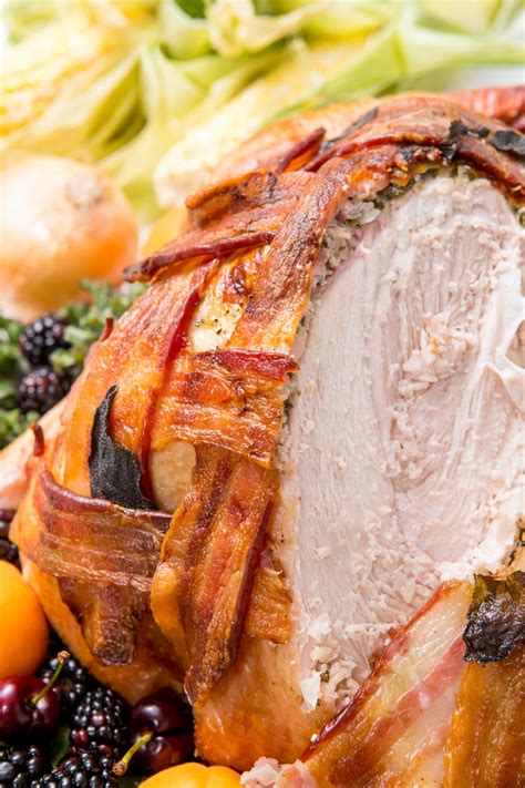 Perfect thickness, flavor and just. Try this delicious bacon-wrapped turkey for Thanksgiving ...