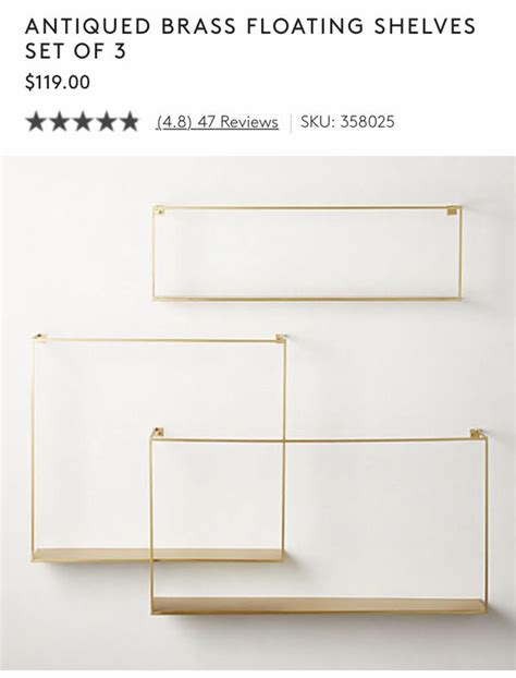Check out our brass floating shelf selection for the very best in unique or custom, handmade pieces from our home & living shops. CB2 - ANTIQUED BRASS FLOATING SHELVES SET OF 3 for Sale in ...