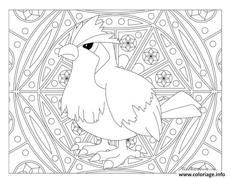 Coloriage mandala coloriage pokemon novocom top / les coloriages de mandala pokemon sont des façons amusante pour les enfants de tous les âges de. Coloriage pokemon mandala adulte Pidgey - JeColorie.com