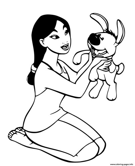 Pypus is now on the social networks follow him and get latest free coloring pages and much more. Mulan Loves His Dog Po Coloring Pages Printable