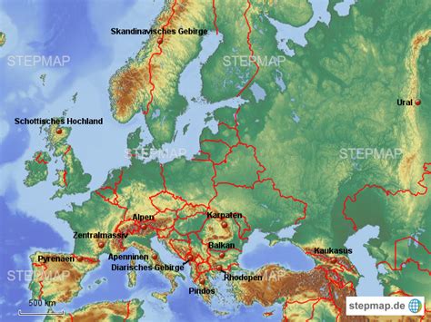 All top 10 top 20 top 50 top 100. StepMap - Gebirge Europa - Landkarte für Deutschland