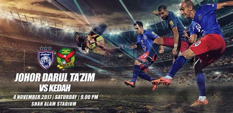 Final piala malaysia akan berlangsung pada hari sabtu, 4 november 2017 di stadium shah alam. Siaran Lansung JDT vs Kedah Final Piala Malaysia 4.11.2017.