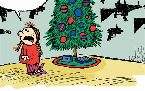 Caricature, cartoon, vector, character development, children, children's books, editorial, toys & games; CARTOON: 'Have a Cocked and Loaded Christmas' - The Independent | News Events Opinion More