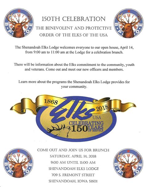 The elks national foundation, established in 1928, helps. Shenandoah Elks Lodge BPOE 150th Celebration - Shenandoah ...