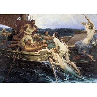 It depicts the scene from homer's odyssey in which ulysses (odysseus) resists the bewitching song of the sirens by having his ship's crew tie him up, while they are ordered to block their own ears to prevent themselves from hearing the song. HERBERT DRAPER, ULYSSES AND THE SIRENS PUZZLE EDUCA 2000 ...