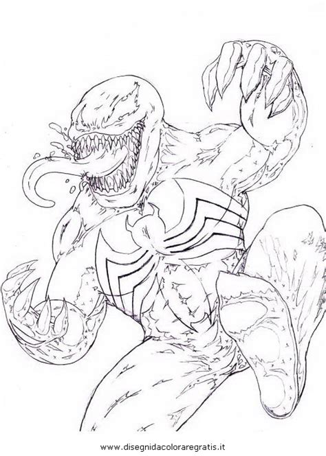 Disegni di spiderman da colorare. Disegno venom_02: personaggio cartone animato da colorare