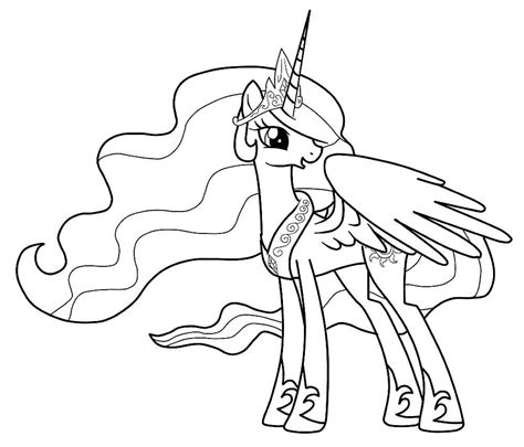 Today on happy magic toys we have a compilation of mlp my little pony coloring book pages including princess celestia princess luna and princess cadance. Pony Celestia Coloring Pages to download and print for free