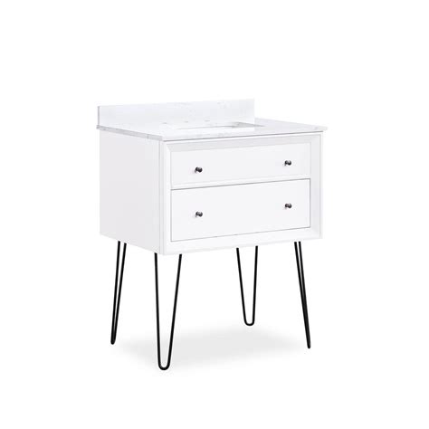 Ove decors charles 30 in weathered gray undermount single sink bathroom vanity with white ered stone top mirror included the vanities tops department at lowes. Dorel Living Jalila 30 Inch White Bathroom Vanity with ...