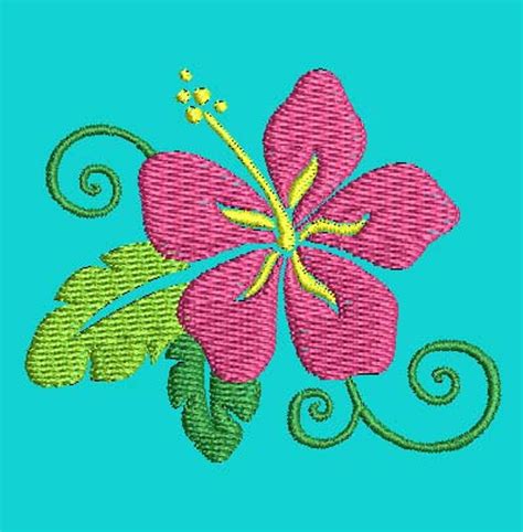 Tropical Flower Machine Embroidery Designs Flower Embroidery - Etsy
