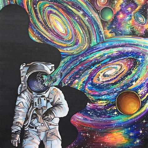 Trippy galaxy wallpapers and background images for all your devices. PSYCHONAUT~original ink drawing,astronaut space art NASA ...