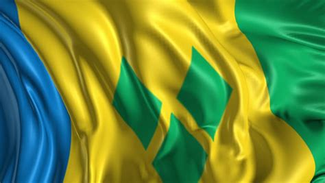 The flag of saint vincent and the grenadines was adopted on october the 22nd in 1985. Flag of Saint Vincent and Stock Footage Video (100% ...